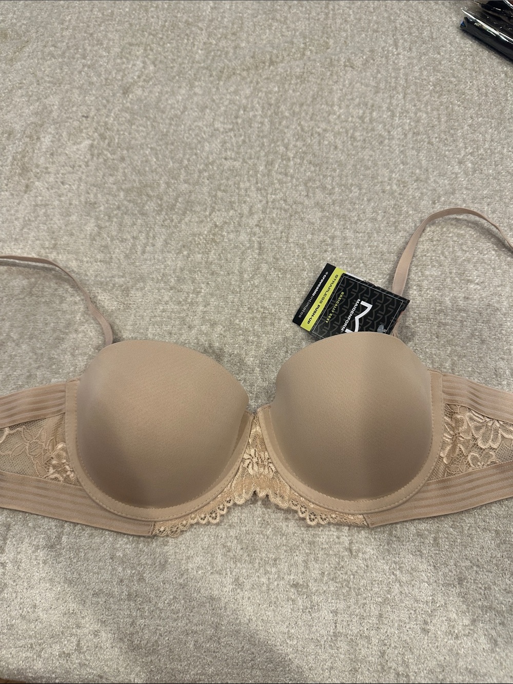 Maidenform Beige Lace-Trim T-Shirt Bra